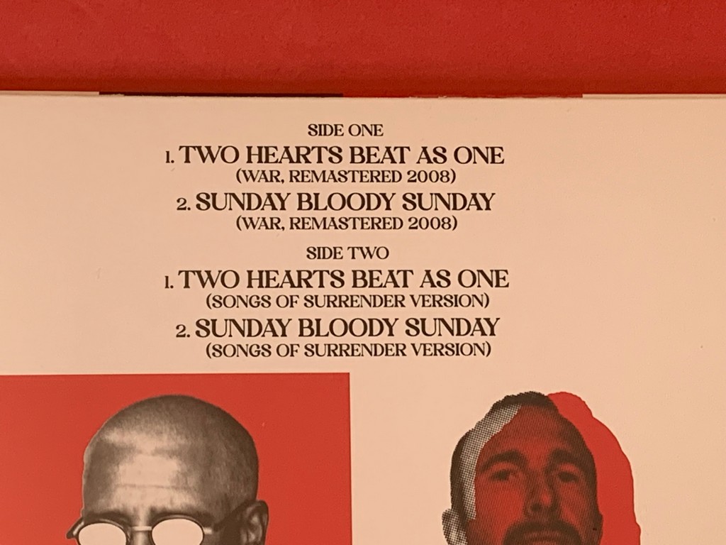 U2 - Two Hearts Beat As One / Sunday Bloody Sunday - Disquaire Day