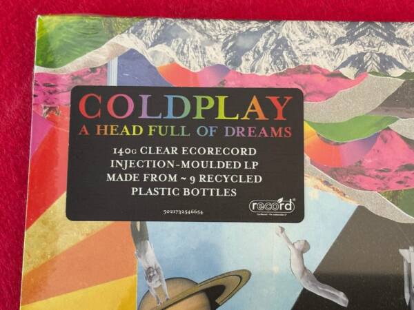 COLDPLAY " A HEAD FULL OF DREAMS " 1 LP. VINILO RECICLADO.  VINILO TRANSPARENTE - Imagen 2