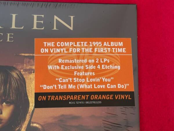 VAN HALEN "BALANCE" 2 LP. LIMITED EDITION. CLEAR ORANGE VINYL - Image 2