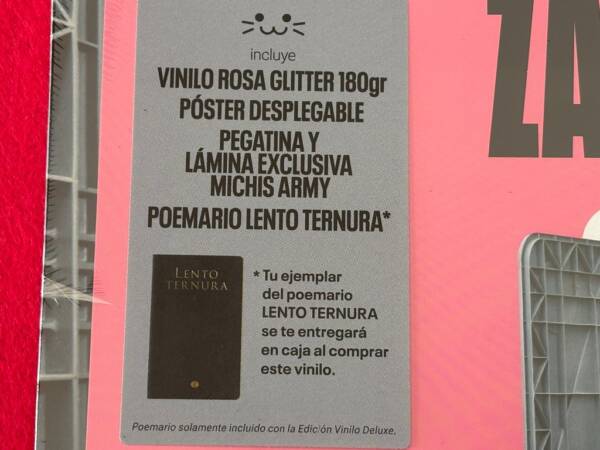 ZAHARA " LENTO TERNURA " 1 LP. LIMITED EDITION. PINK GLITTER VINYL. POSTER + BOOK... - Image 2
