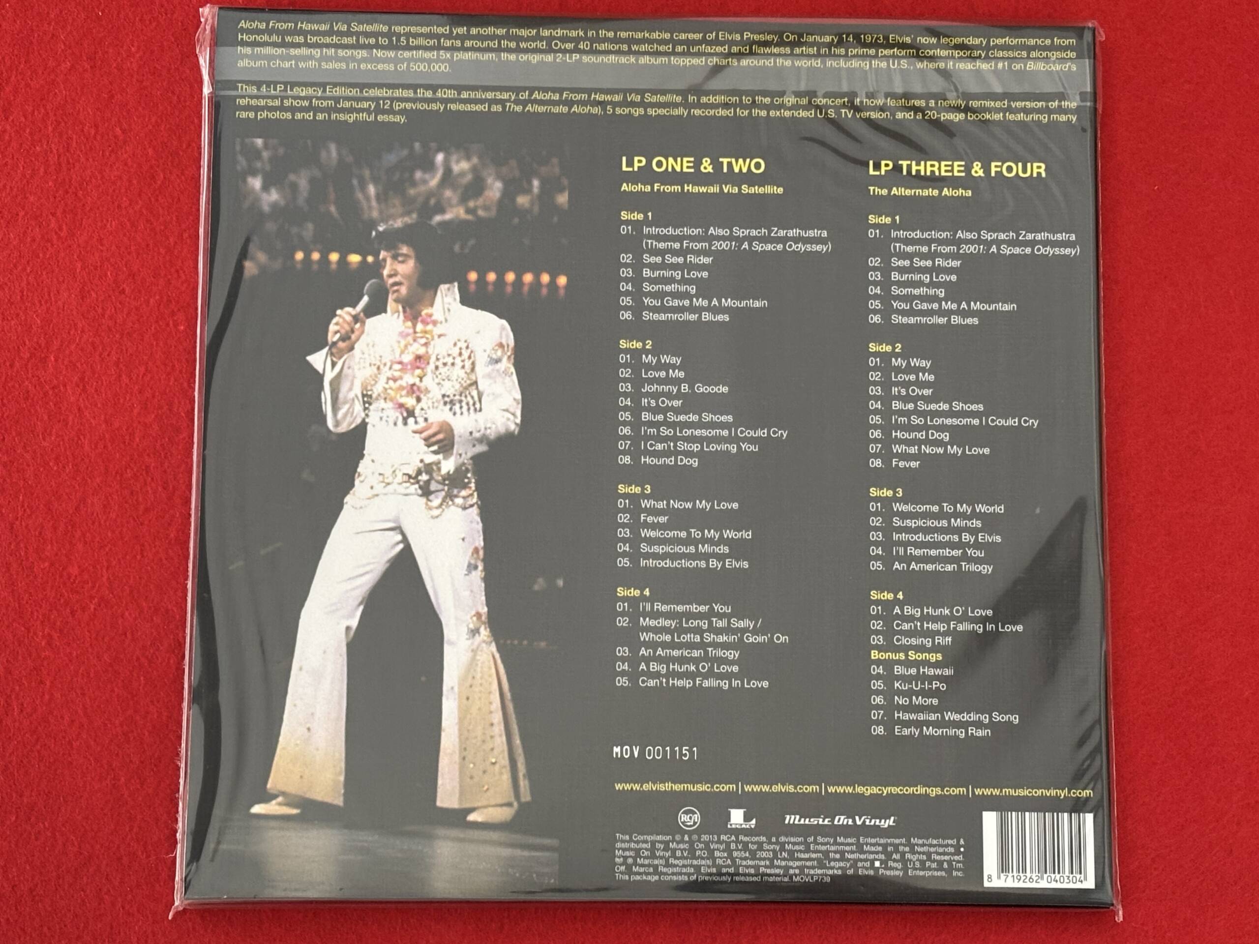 ELVIS PRESLEY " ALOHA FROM HAWAII VIA SATELLITE " 4 LP. LIMITED AND NUMBERED EDITION . COLOURED VINYLS. - Image 2