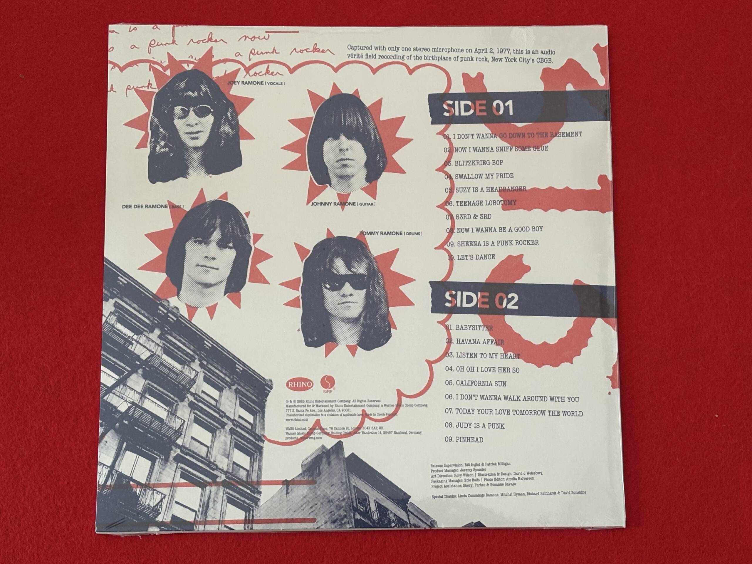 RAMONES " LIVE AT CBGB 1977 " 1 LP. ED. LIMITADA. RSD BLACK FRIDAY 25. VINILO DE COLOR - Imagen 3